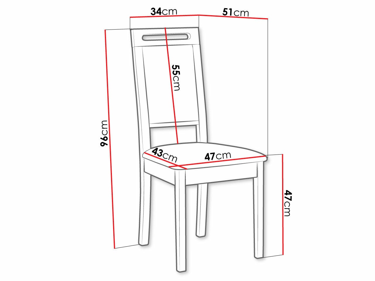 Cadeira Victorville 337, Castanho, Branco, 96x47x53cm, Tecido, De madeira, Madeira, Mobiliário já montado - 4