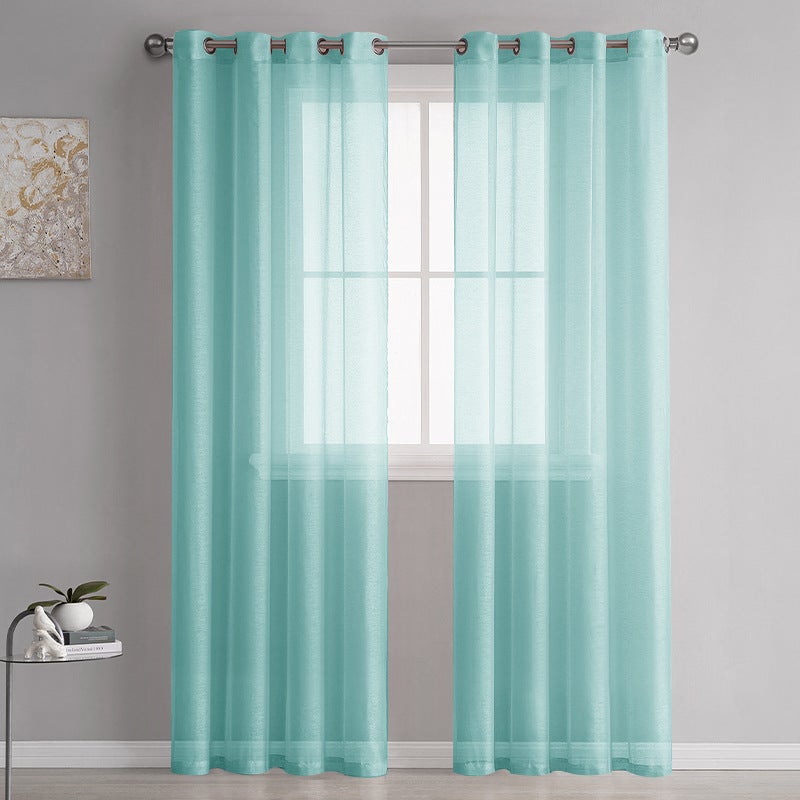 Cortinas De Lino Con Ojales, 2 Piezas De Cortinas De Tul, Cortinas