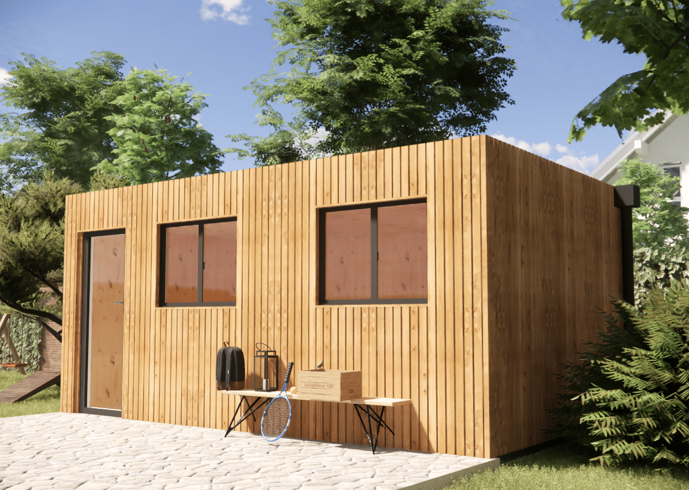Dépendance jardin sans permis en bois 5,5 x 3,5 x 2,7 m avec plancher isolé - 6