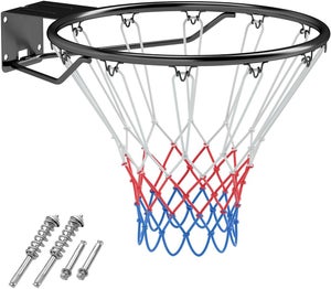 Rete Per Canestro Da Basket Con 12 Ganci A S Anelli, Reti Professionali Per Canestro Da Basket Resistente Canestro Da Pallacanestro Rete Argentata In Metallo Per Indoor & All'aperto Gli Sport - Foto 5
