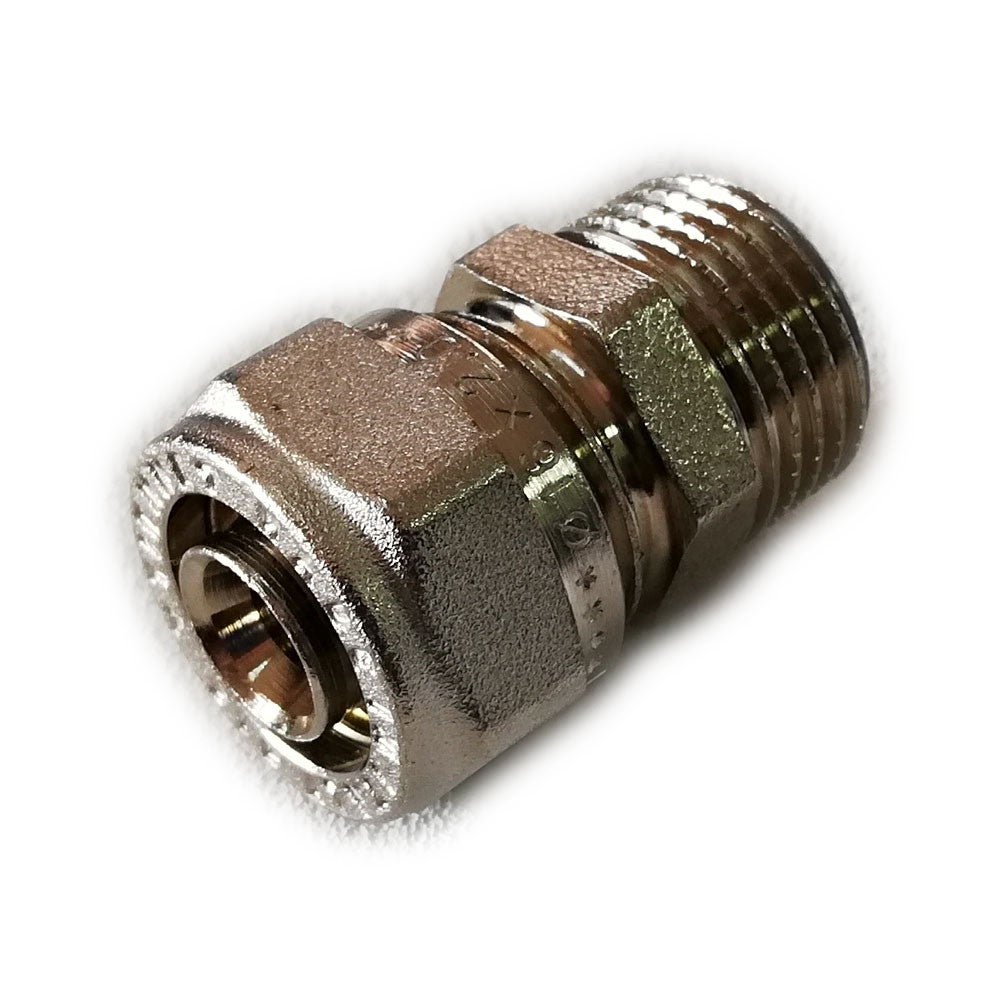 Raccordo Diritto Doppio Per Tubo Multistrato A Stringere Tiemme, Diametro 20mm - Per Impianti Idraulici