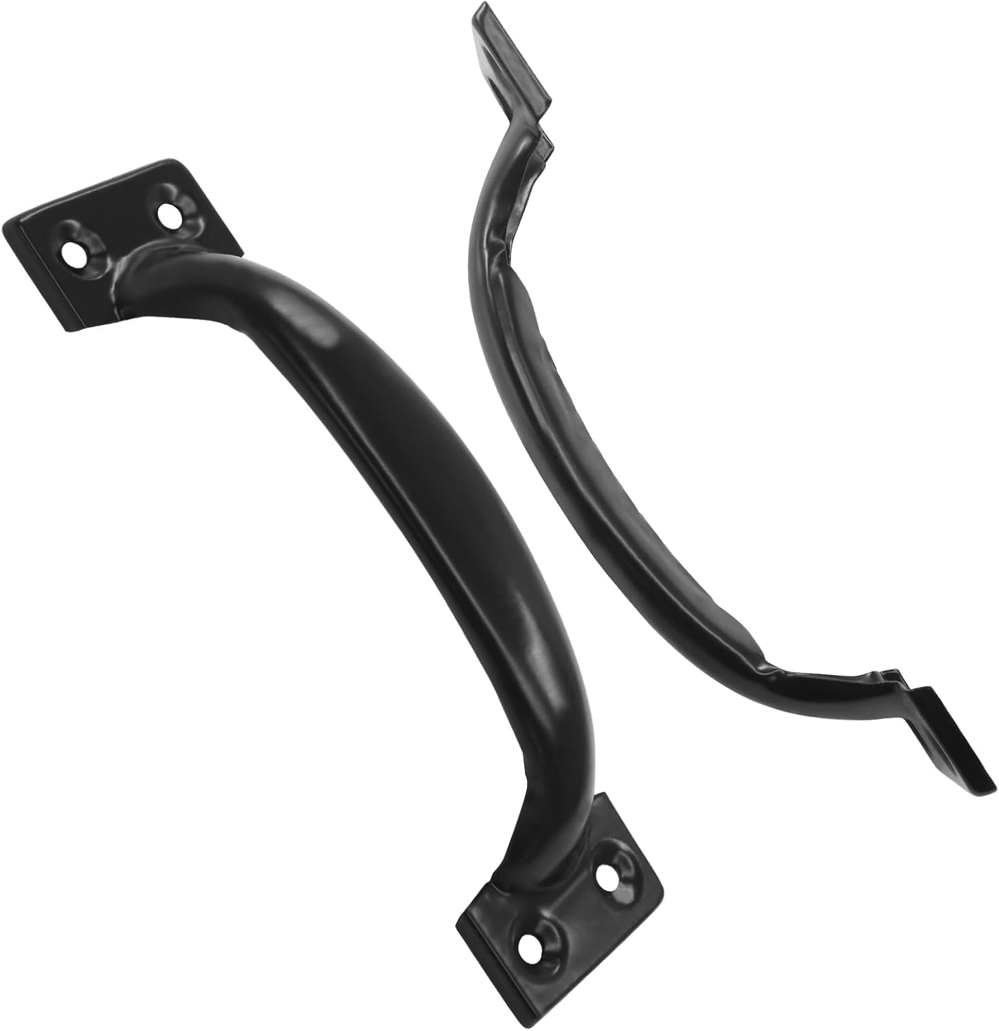 Juego De 4 Manijas De Puerta Estilo Granero - Hierro Fundido Negro, 22.5 Cm, Diseño Rústico