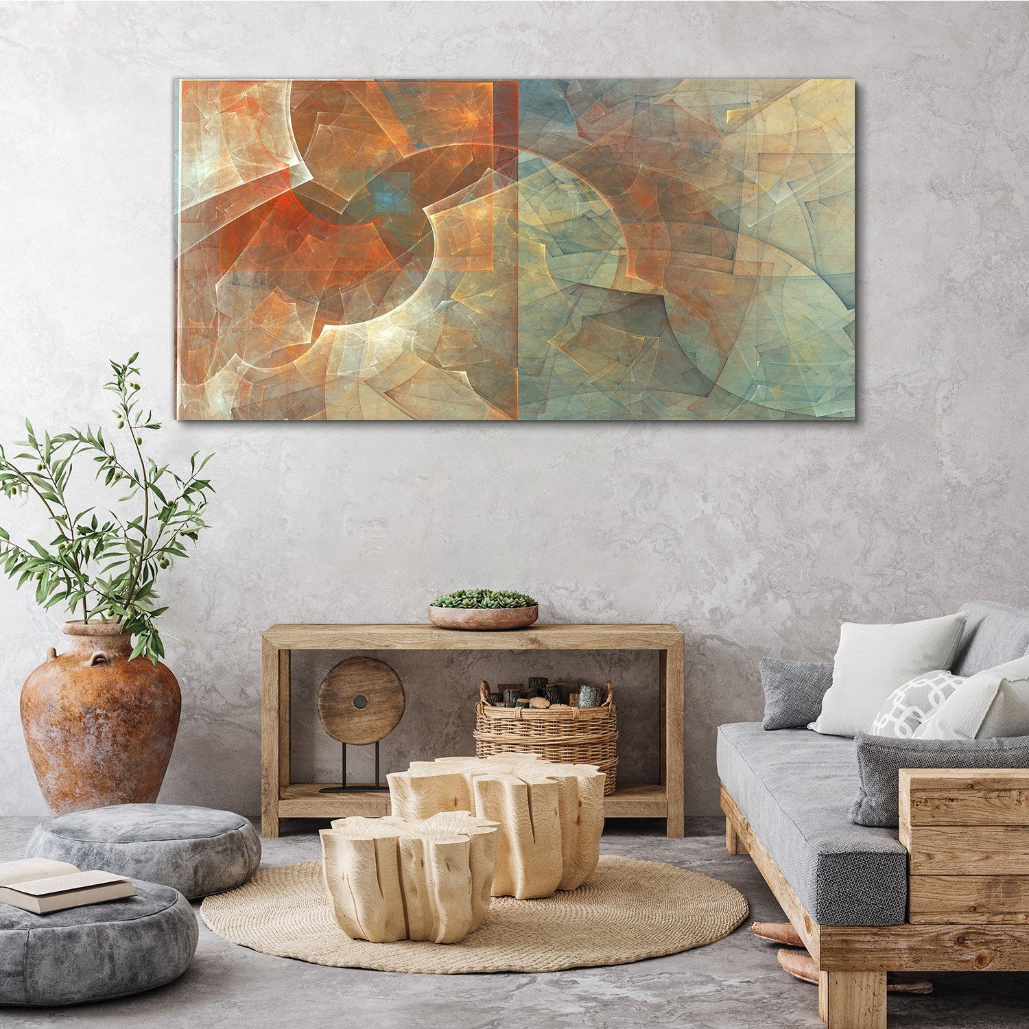 Tableau sur Toile 140x70 cm Tulup – Impression Murale, Idéal pour Salon et Chambre – Abstraction de forme - 4