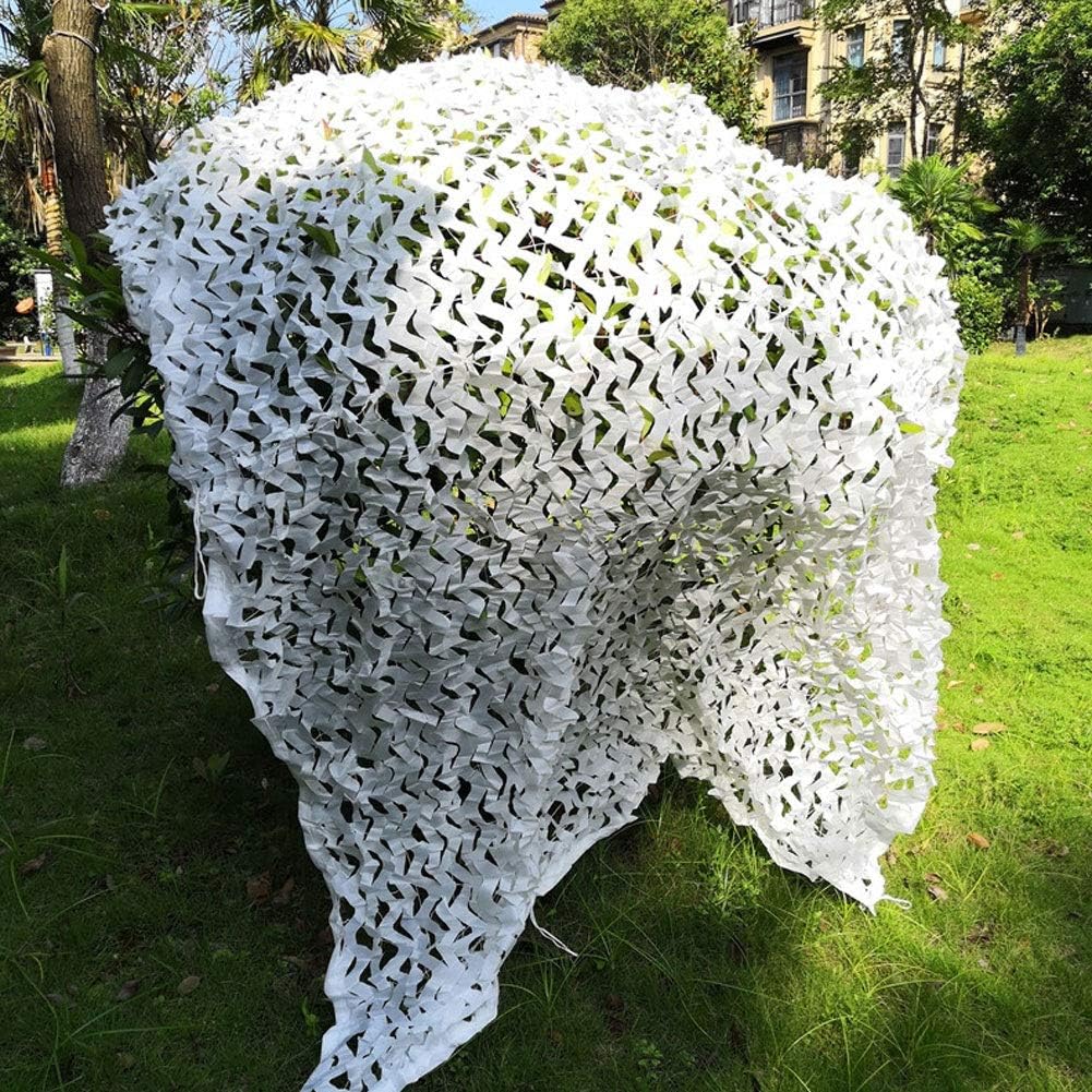 Filet de camouflage blanc renforcé en polyester Oxford 210D pour pare-soleil, camping, décoration de jardin (couleur&nbsp;: blanc, taille&nbsp;: 3 x 4&nbsp;m) - 4