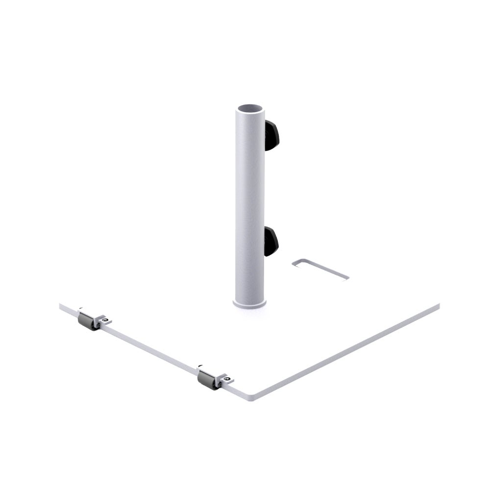 IASO Basics BM-25 - Pied de parasol 25 kg avec roulettes, blanc (Ø 35–40 mm) - 4