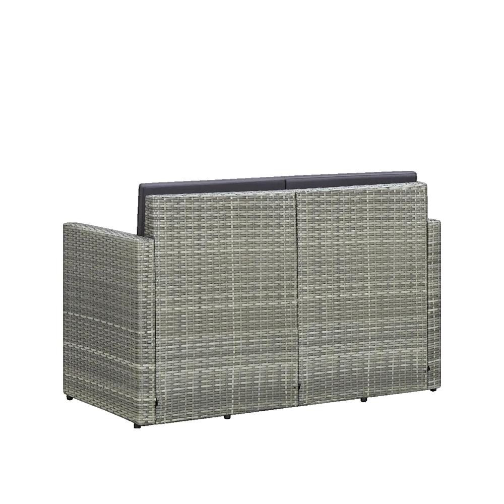 Sofa ogrodowy vidaXL Szary z poduszkami komfortowymi z rattanu