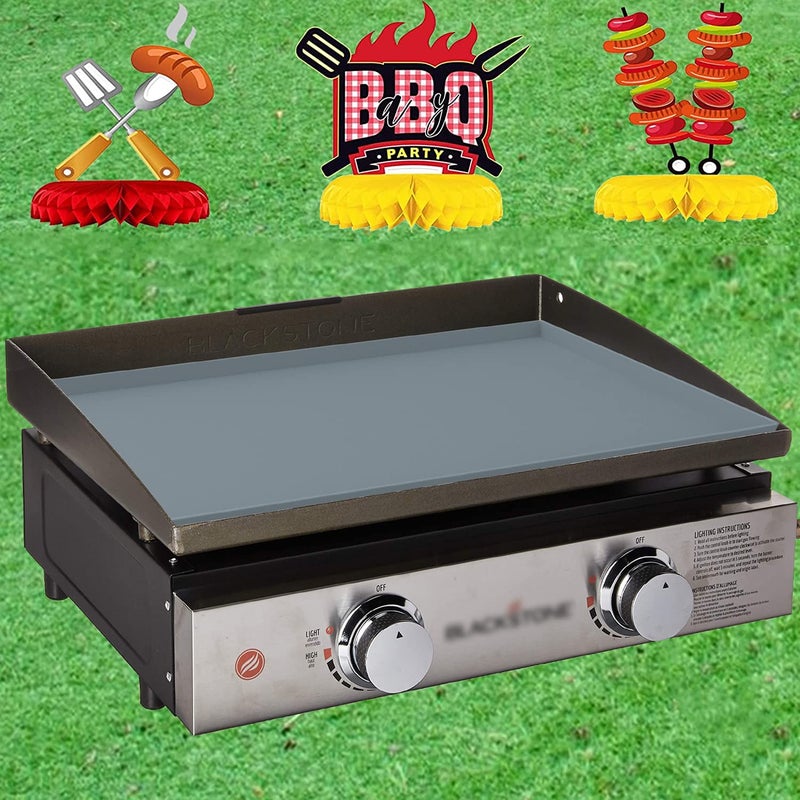 Mata silikonowa 22 cale, nieprzywierająca/wielokrotnego użytku mata do grillowania z silikonu spożywczego, pyłoszczelna, szara