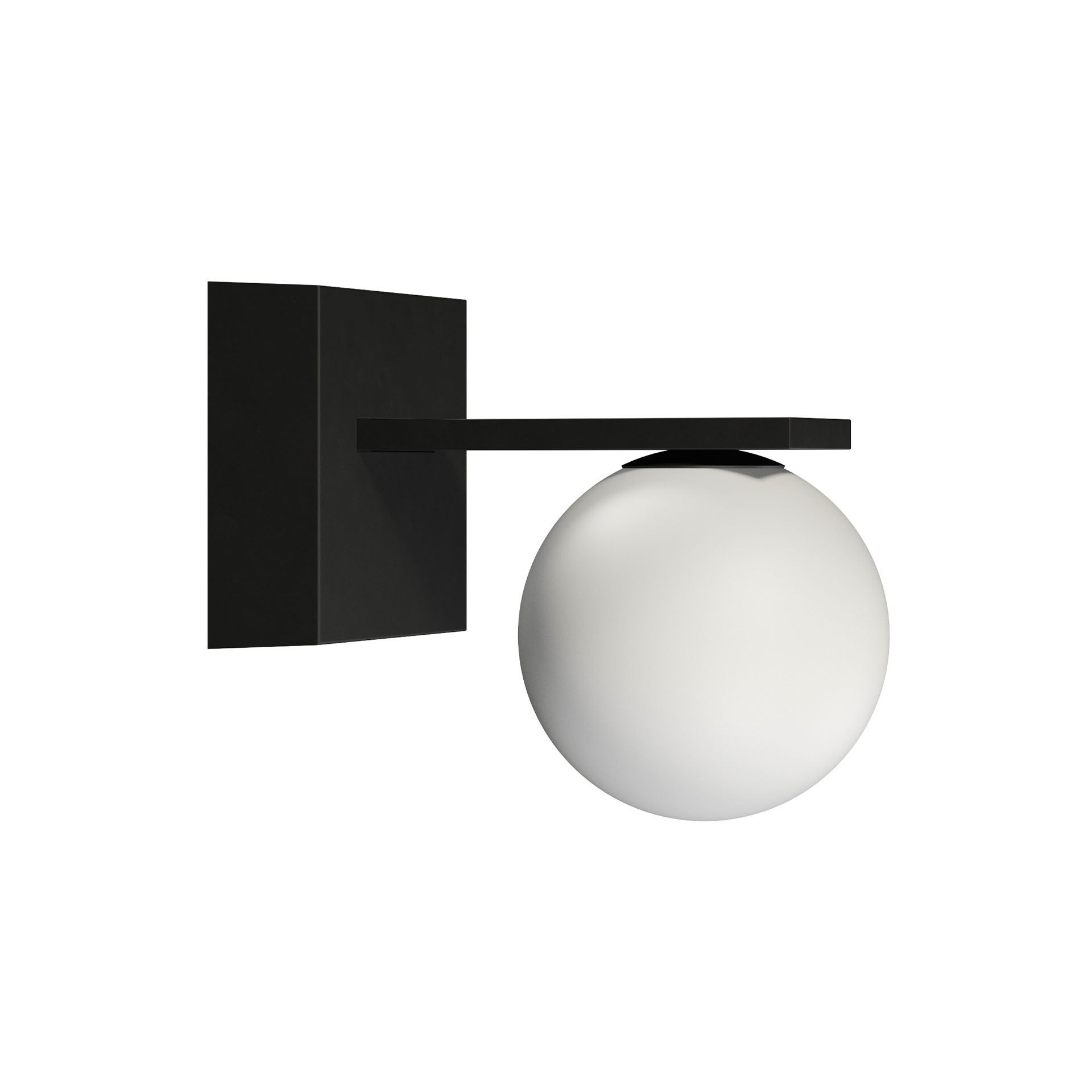 Aplic de exterior LED Sphere Wall 9W IP54, unghi fascicul 360°, negru mat 2700K, CRI>90, design modern sfera - Beneito & Faure