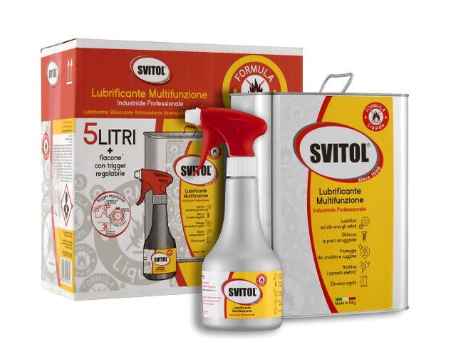 SVITOL Formula Liquida Latta 5 L con Trigger incluso, Lubrificante Multifunzione, Lubrifica e Protegge, Elimina Cigolii, Lubrificante Professionale, A