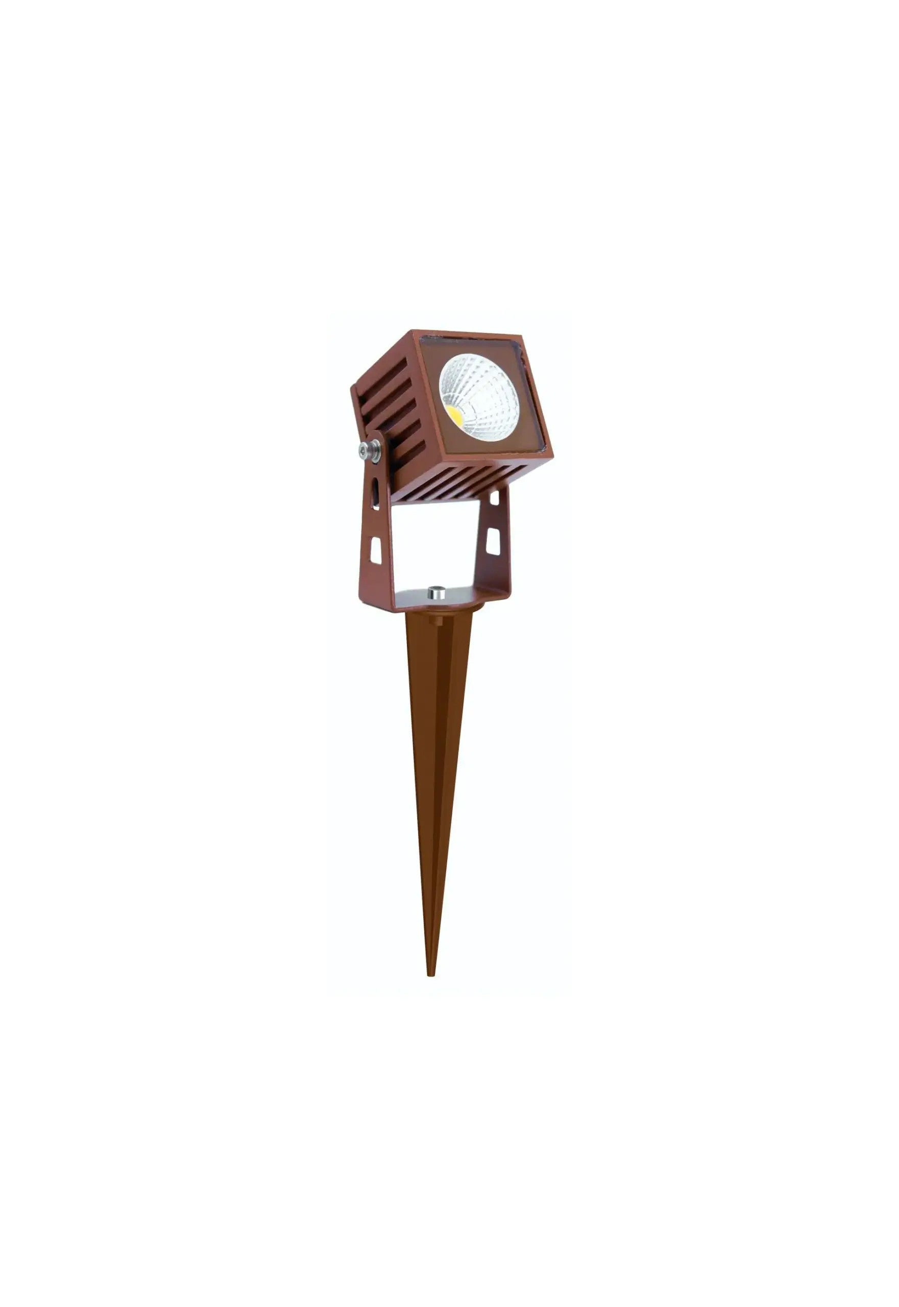 Projector LED verde Zas SQ XL 7W 40 de grade din aluminiu Corten texturat pentru iluminat profesional de exterior - Beneito & Faure