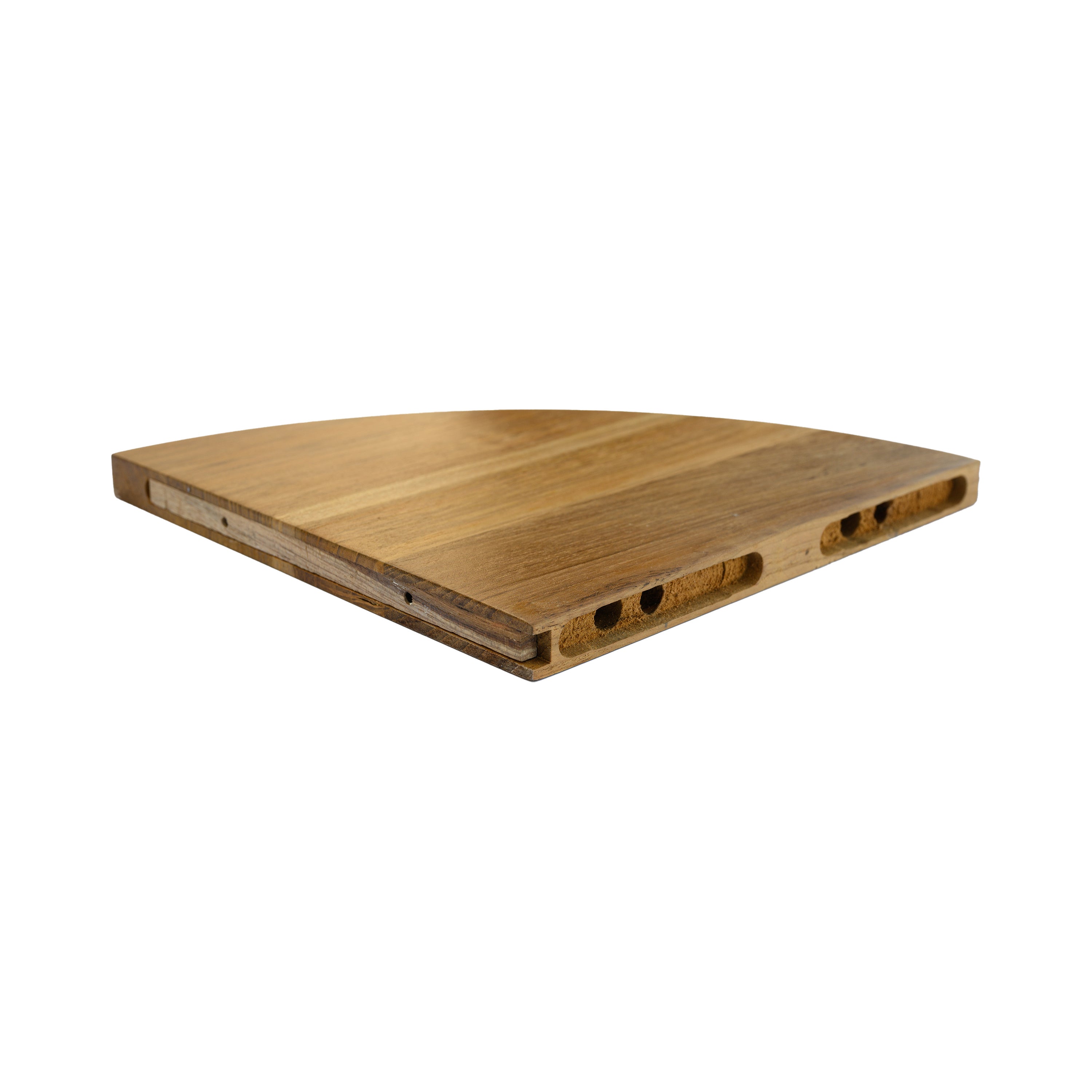 Mensola angolare in legno di teak oliato - Mensola da parete - 18x235x235mm - Mensola per ufficio, cucina, bagno, soggiorno - 4