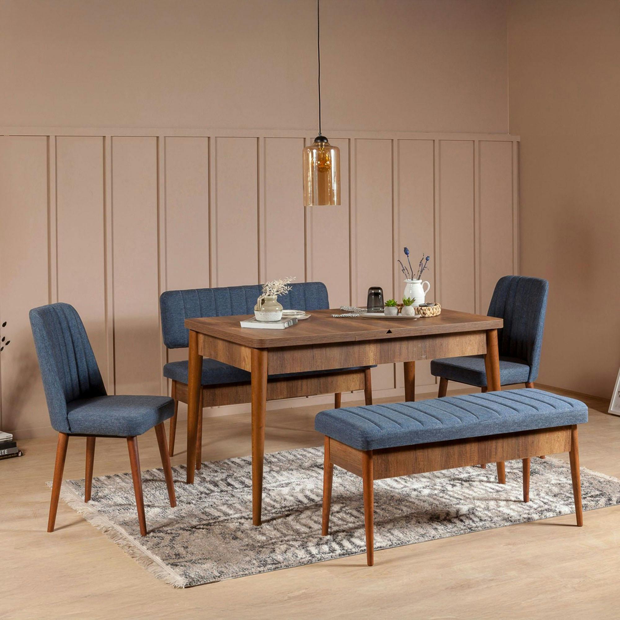 Banc d'entrée avec rangement en tissu bleu 110 cm ROSARIO | Leroy Merlin