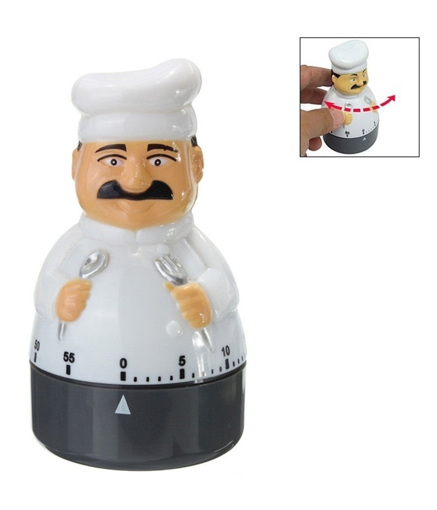 Timer Da Cucina Meccanico A Forma Di Coltello – 60 Minuti Con Allarme, Sveglia Per Uova E Pizza, Aiuto Carota, Motivo A Scelta, Plastica