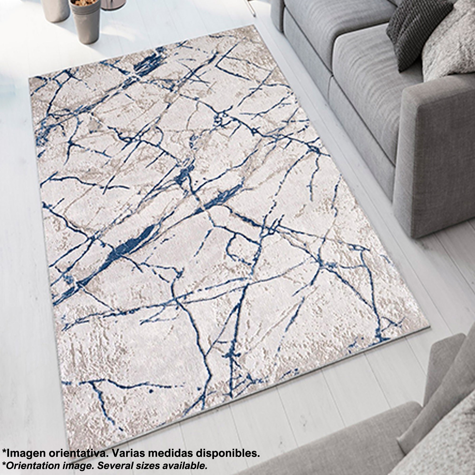 Tapete estampado de poliéster 140 x 220cm modelo Marmol multicolorido - 5