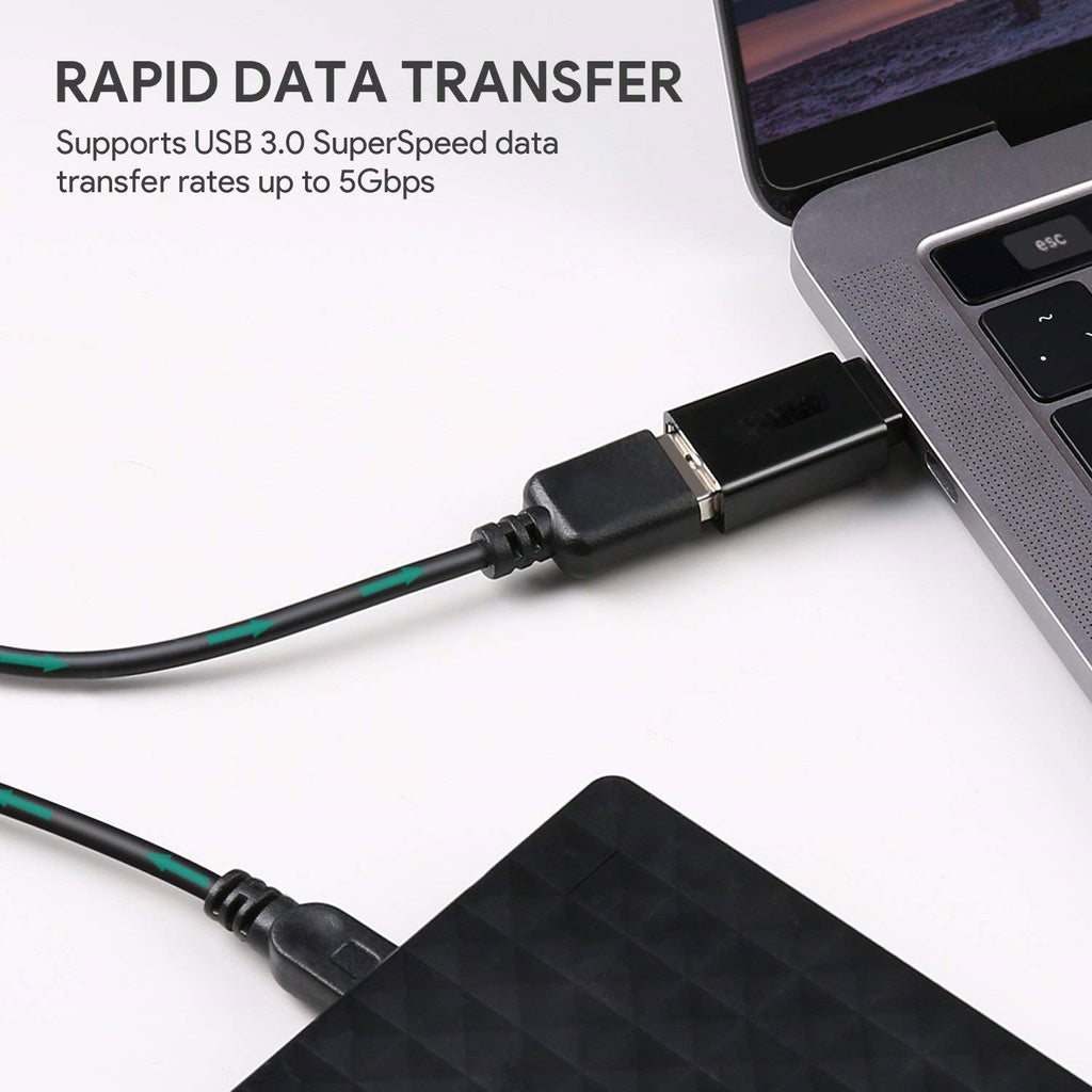 Adattatore USB-C A USB 3.0 – Set 2 Pezzi (bianco E Nero) Per Ricarica E Trasferimento Dati Veloce