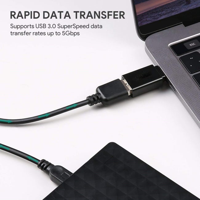 Adattatore USB-C A USB 3.0 – Set 2 Pezzi (bianco E Nero) Per Ricarica E Trasferimento Dati Veloce