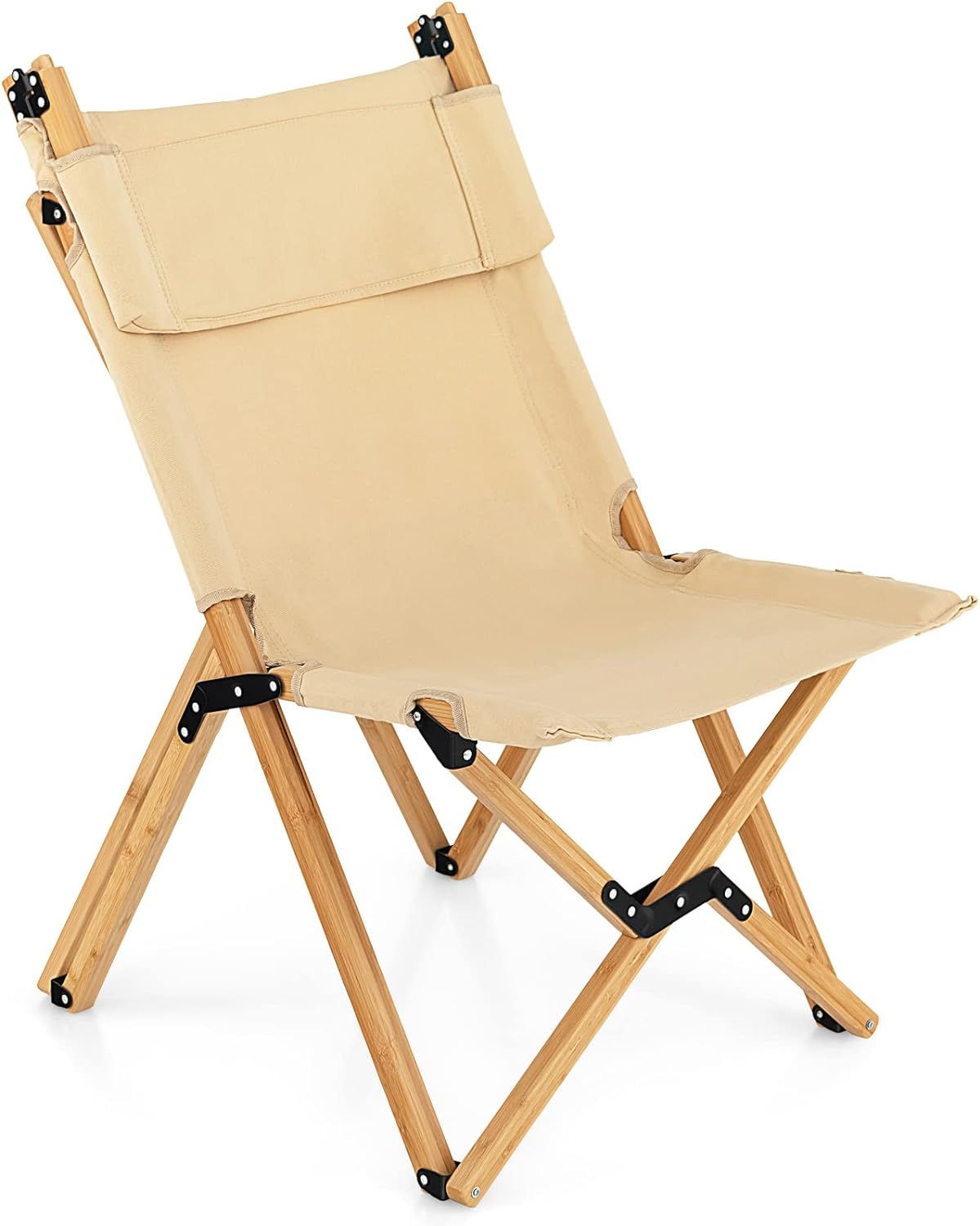 Silla De Camping Plegable 2 En 1 – Tumbona Y Asiento Con Portavasos, Bolsa Nevera Y Reposacabezas (Azul)