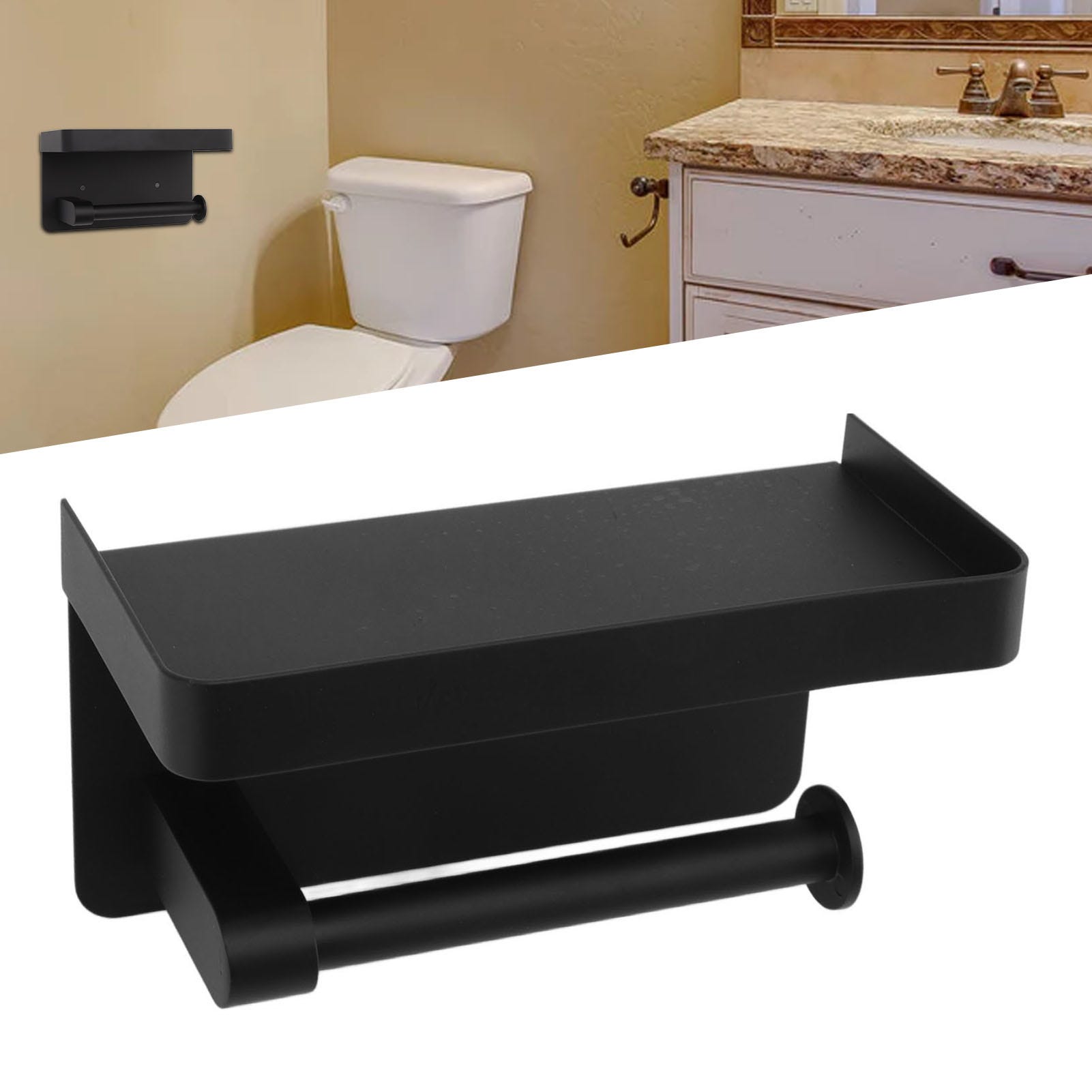 Porte-papier Toilette Mural Avec étagère - Gain De Place Et Style Moderne Pour Ta Salle De Bain !