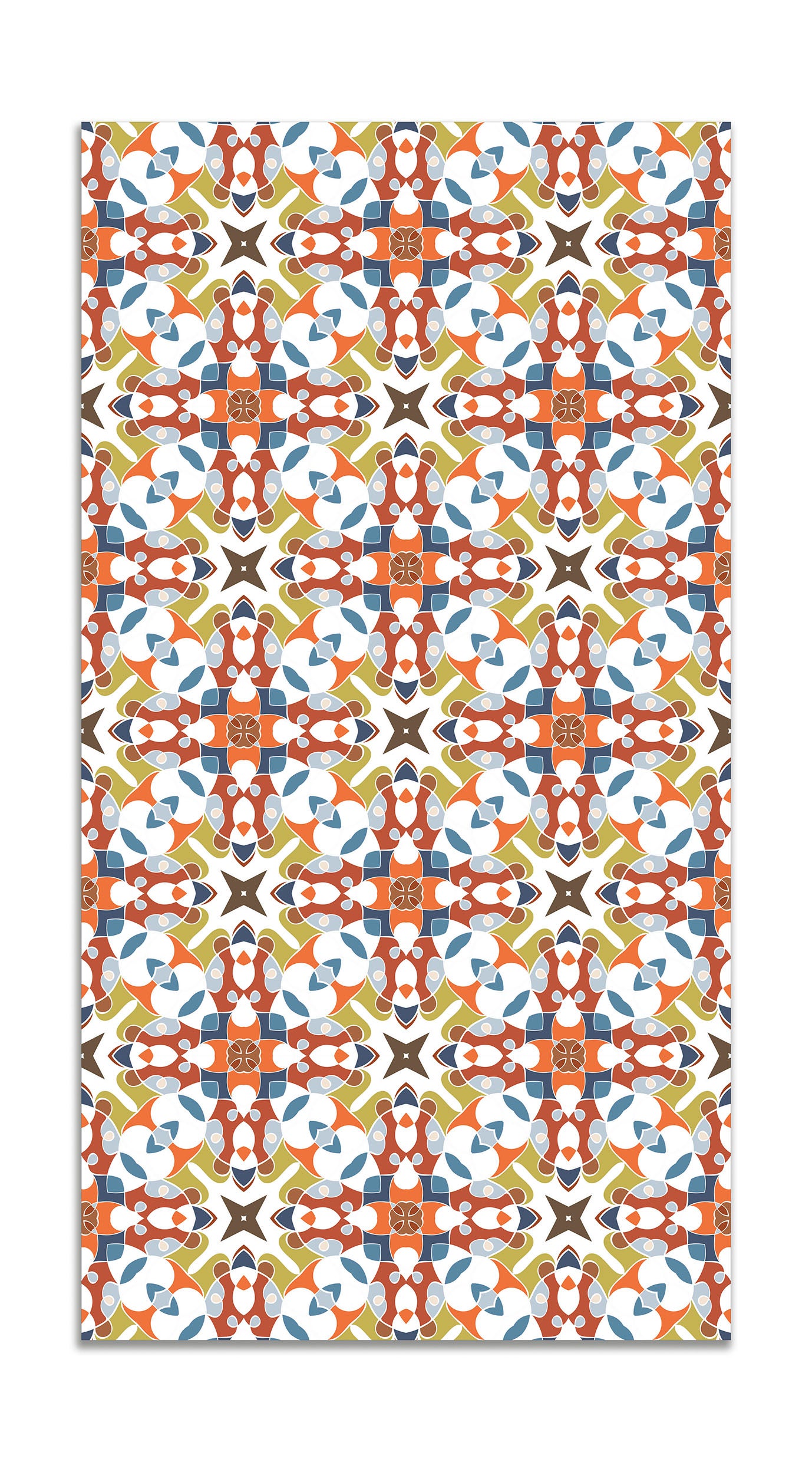 Panorama alfombra vinílica azulejo hidráulico tipo oriental original 200x250 cm - alfombra cocina vinilo - alfombra salón antideslizante
