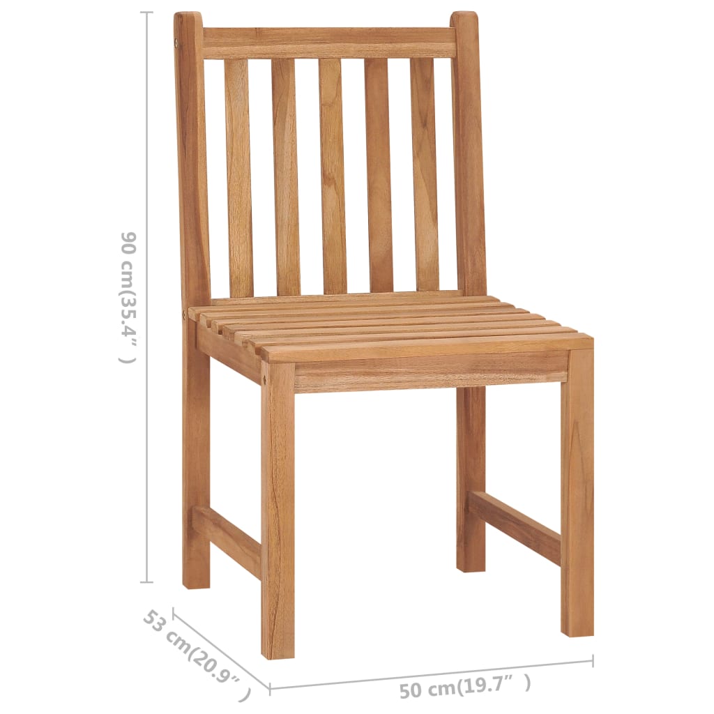 Chaises de jardin 8 pcs avec coussins Bois de teck massif - 5