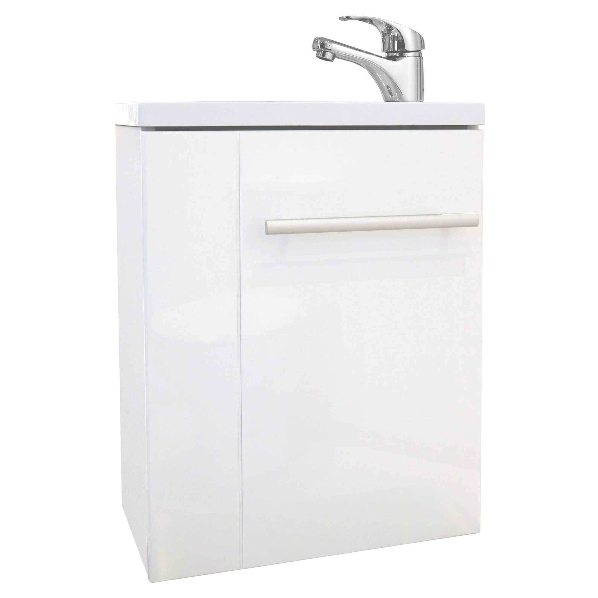 ONDEE ZEN - Lave-mains compact SAM - 40cm - Blanc - Laqué - Livré en kit - 2