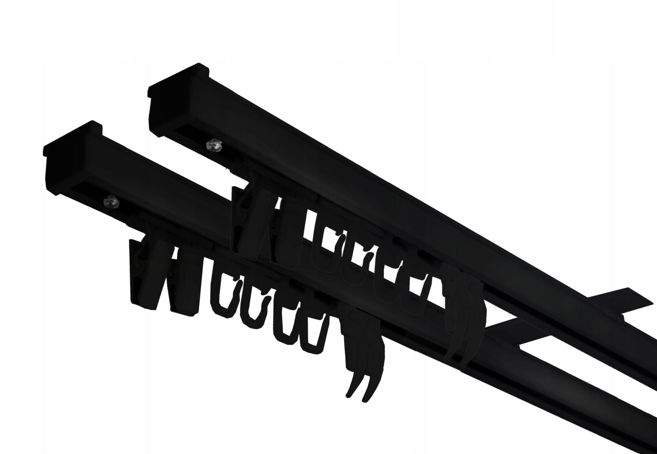 Karnisz Sufitowy Szyna Sufitowa Aluminiowa Podwójna PS Czarna 150 cm