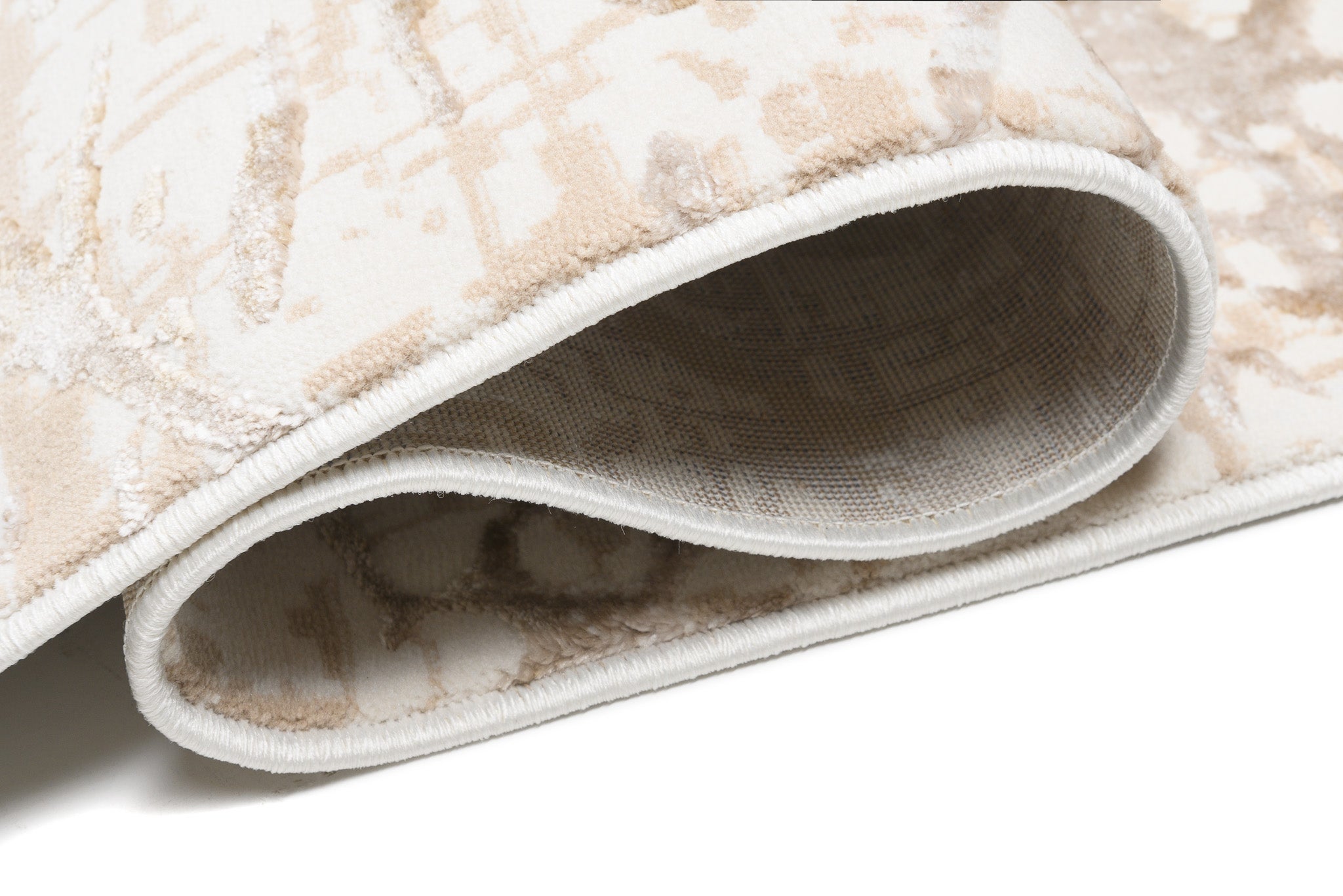 TAPISO Hera Tapis Salon Chambre Brillant Crème Beige Abstrait Vagues Moucheté Effet 3D OEKO-TEX Résistant 120 x 170 cm - 3