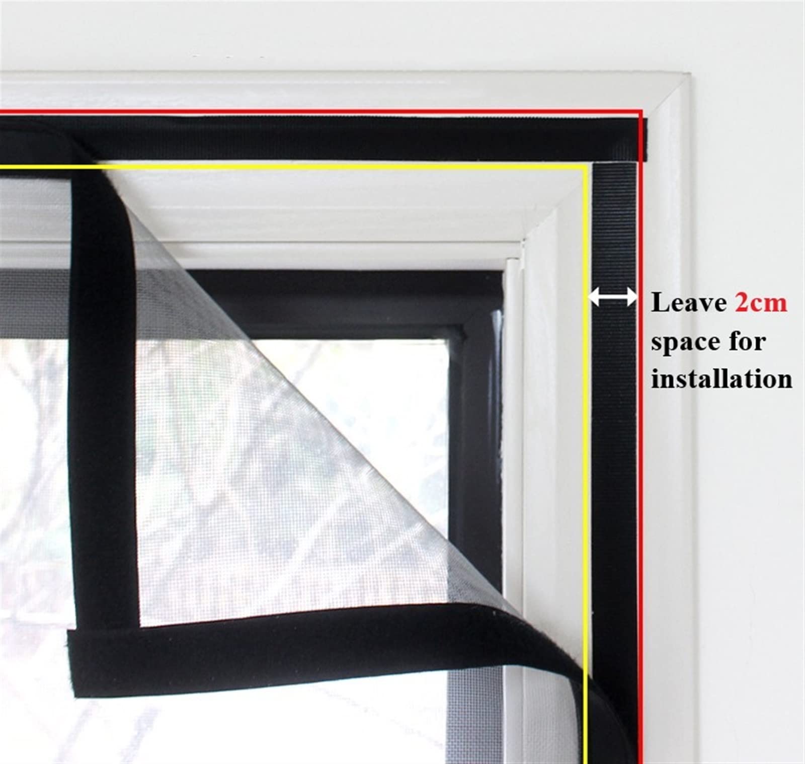 Moustiquaire autocollante pour fenêtre, moustiquaire anti-insectes avec fermeture éclair, maille fine pour fenêtre, 130 x 150 cm, blanc - 6