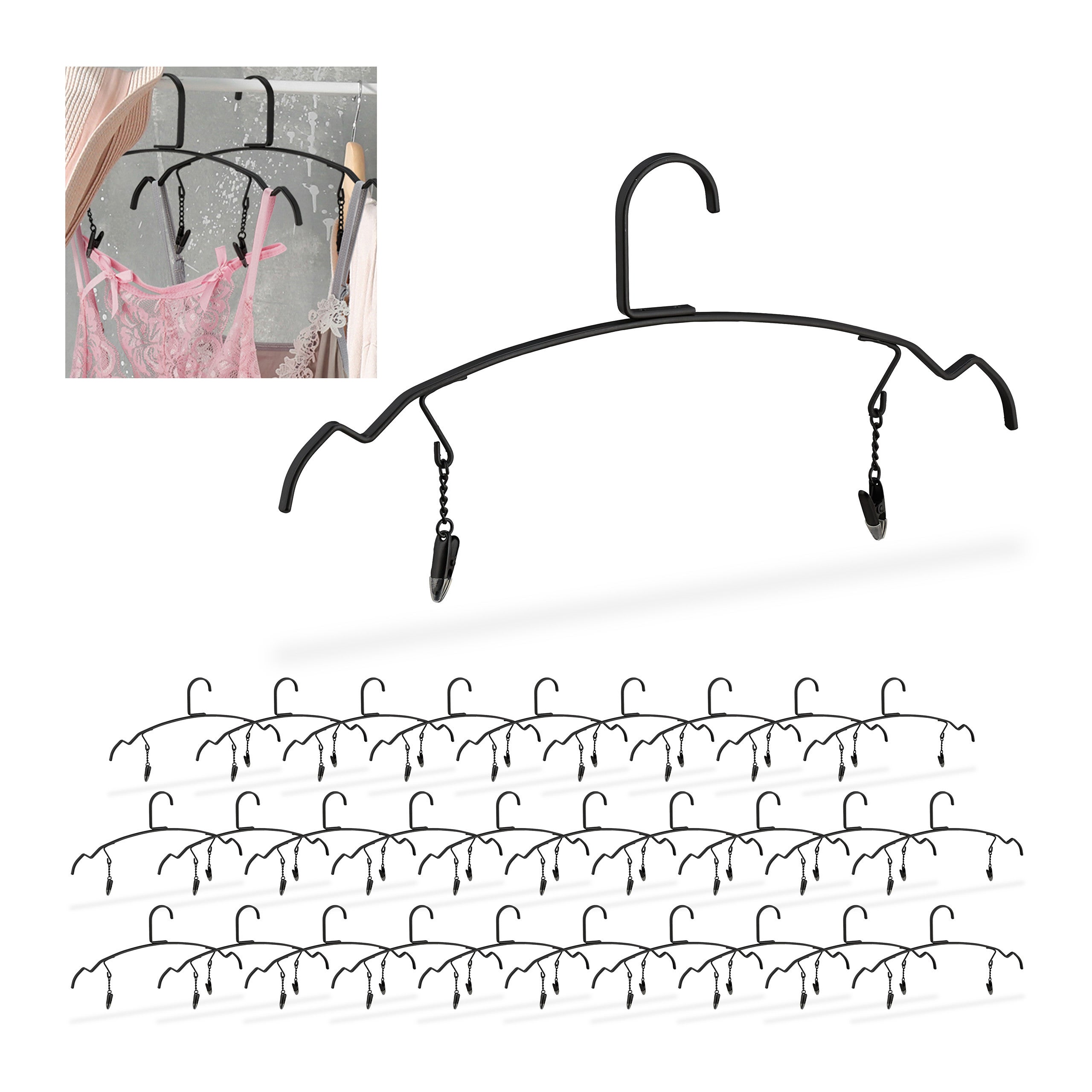 Pack De 5 Perchas Para Pantalones Y Faldas - Terciopelo Antideslizante, Gancho Giratorio 360º