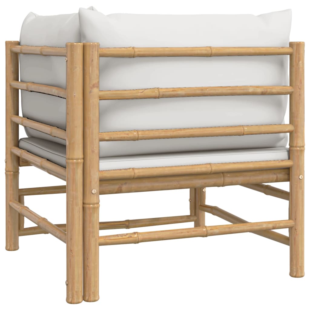 Maison Exclusive - Divano Angolare da Giardino con Cuscini Grigio CMaison Exclusive - aro Bambù - 5