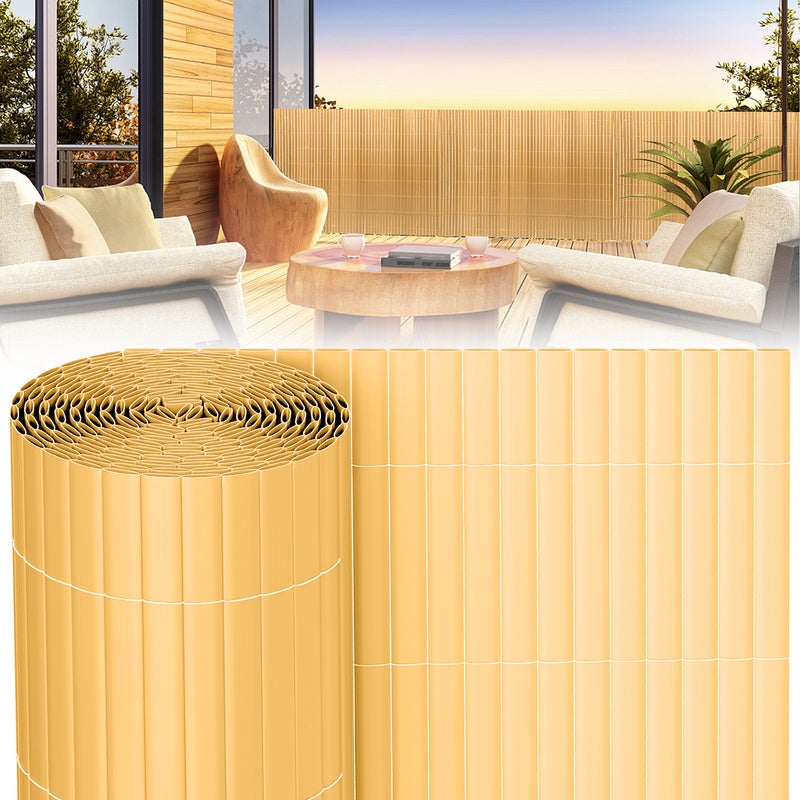 Caña de PVC color bambú de doble cara, 90% opaca, H.80 cm x L.1000 cm ...