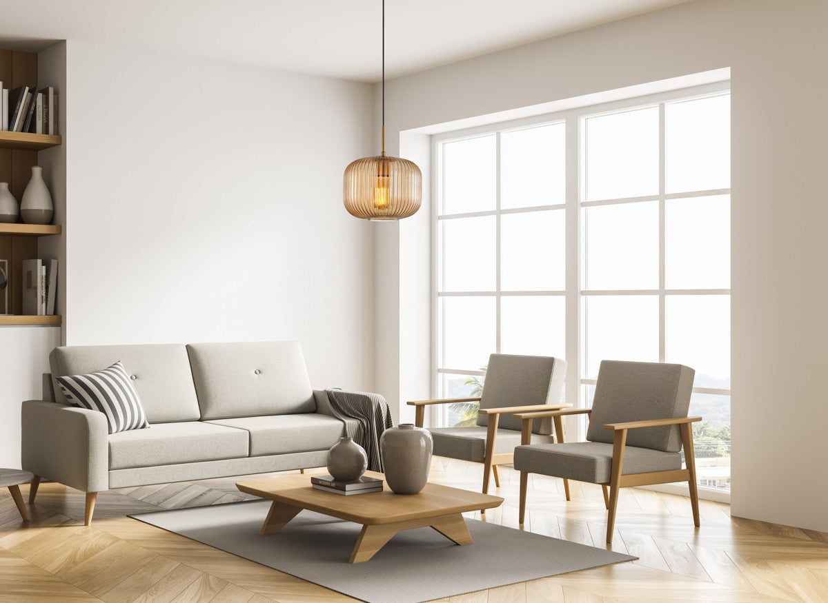 Lampa wisząca Gavino złoto-bursztynowy-czarna 1xE27x40W nowoczesna wym: 104 x 25,5 x 25,5 cm szkło Italux - 3