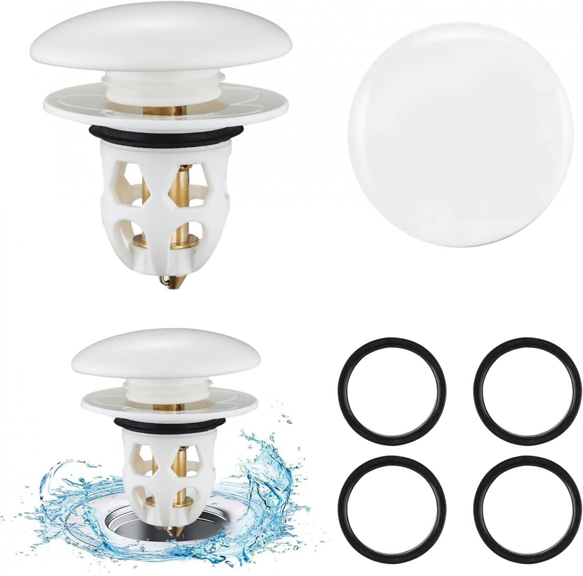 Bonde Lavabo Universel, Bouchon De Vidange Amélioré, Pull Type Bonde Evier Accelere Le Drainage Sans Colmatage Pour Baignoire Cuisine Lavabo Orifice De Vidange 32 42 Mm 85322952
