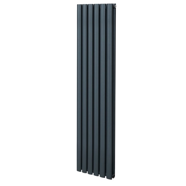 Radiateur à Colonne Ovale 1600mm x 360mm, Chauffage Moderne Vertical à Tube Ovale en Acier au Carbone Gris Anthracite