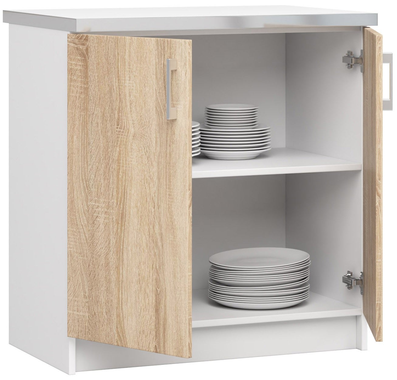 Armadietto Pensile Cucina 80cm Rovere - 2 Ante, H.60cm, Made In Italy - Foto 6