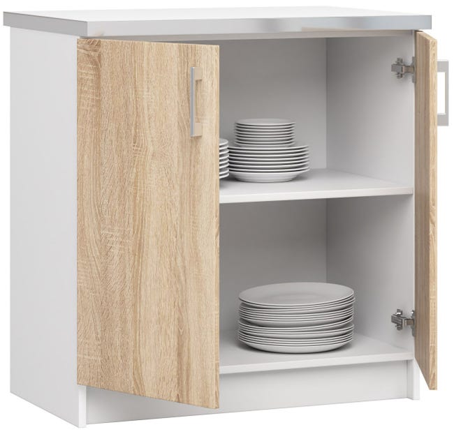 Armadietto Pensile Cucina 80cm Rovere - 2 Ante, H.60cm, Made In Italy - Foto 6