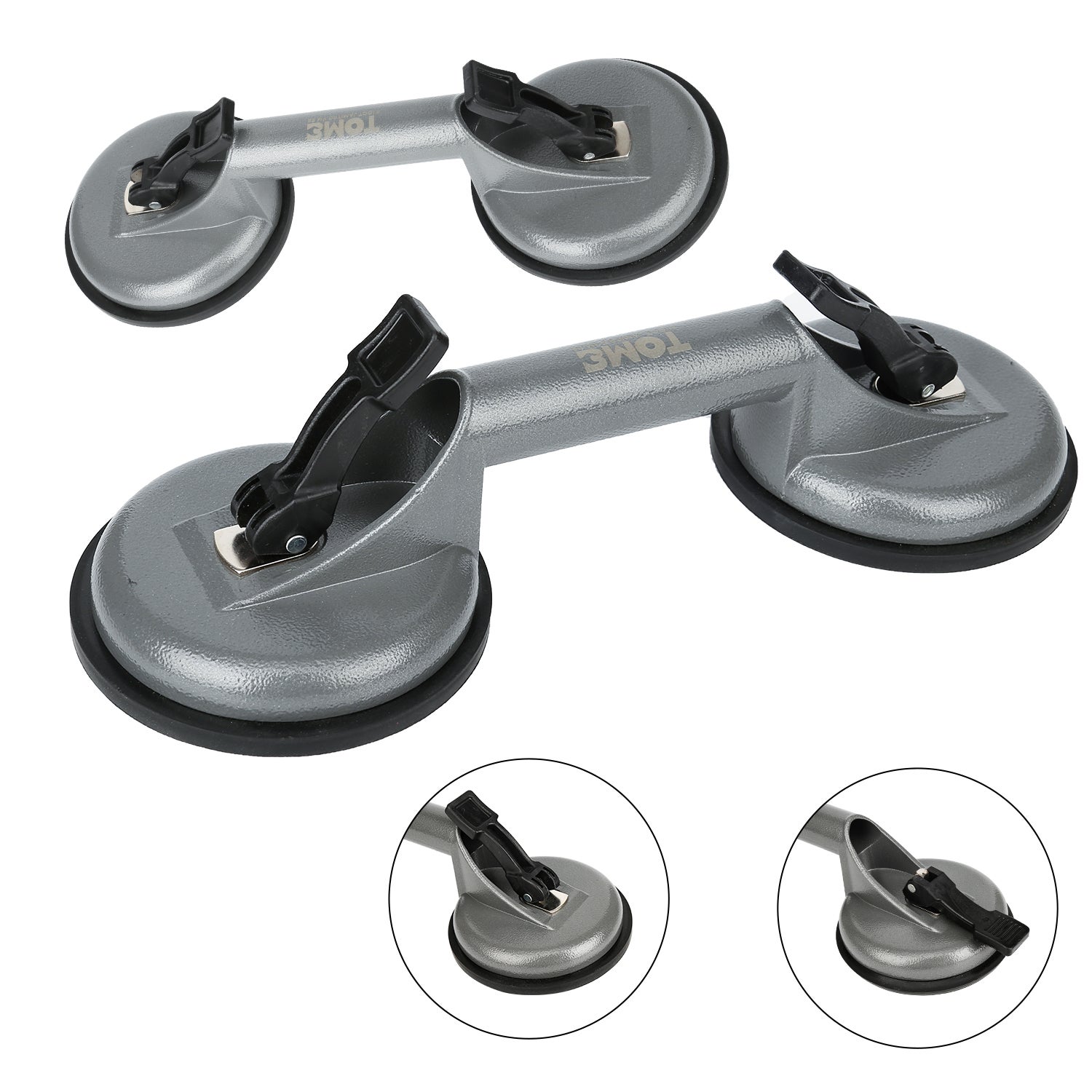 Ventouse Aluminium Moritz 120mm - Portée 120kg - 3 Ventouses - Fixation Solide Verre Et Surfaces Lisses