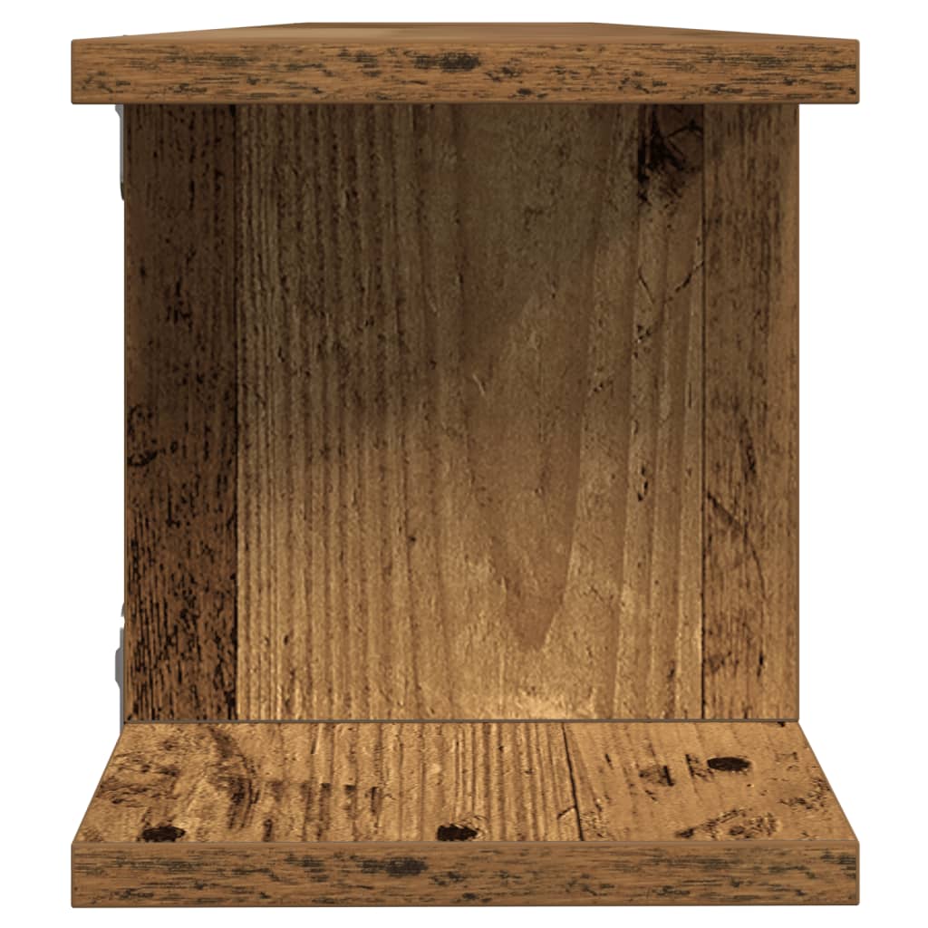Lot de 2 Étagères murales - Étagères flottantes vieux bois 105x18x20cm bois d'ingénierie em526 - 6