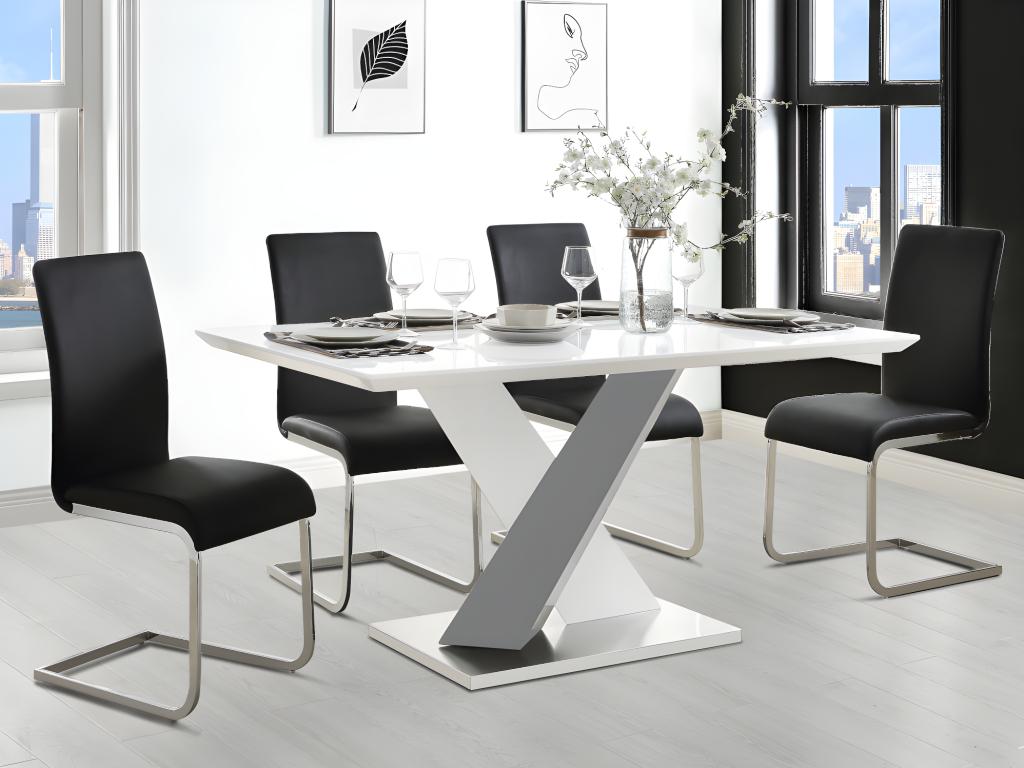 Table à Manger Ovale Blanc Laqué 180 Cm – Pour 6 Personnes, Design Moderne Et Épuré