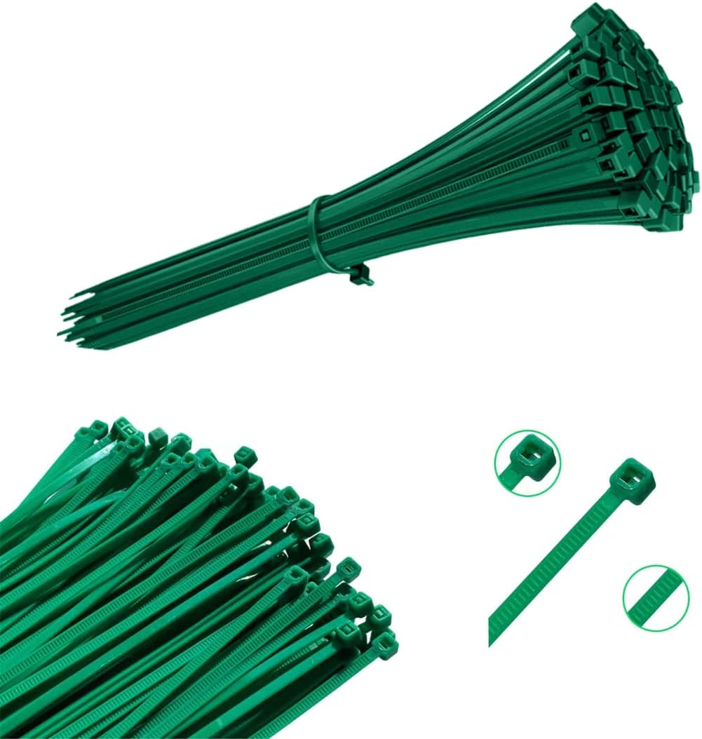 100 uniwersalnych zielonych opasek kablowych - 36 x 200 mm - plastikowe zaciski i opaski kablowe - wydajne i wytrzymałe rozwiązanie do zarządzania kab