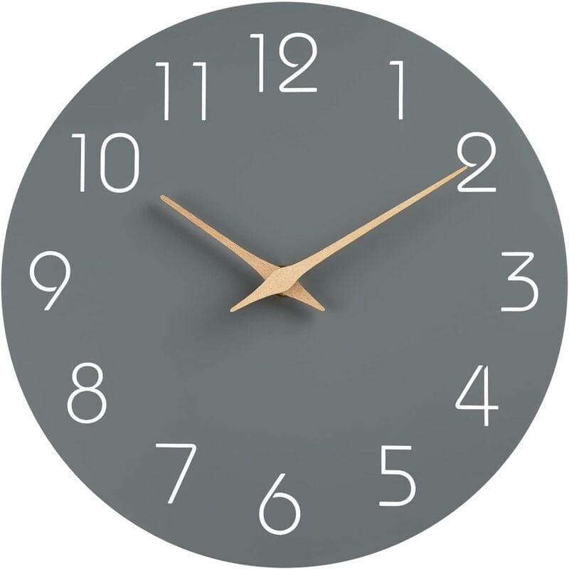 HZDHCLH Horloge Murale silencieuse de 30,5 cm sans tic-tac pour Salon, Chambre à Coucher, Cuisine, Bureau (Violet foncé
