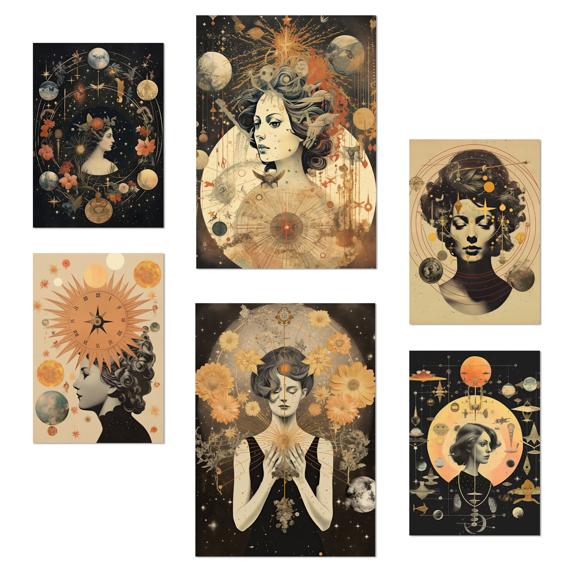 Lot De 6 Affiches Art Abstrait Nacnic - Décoration Murale Moderne Format A3 Et A4 Sans Cadre