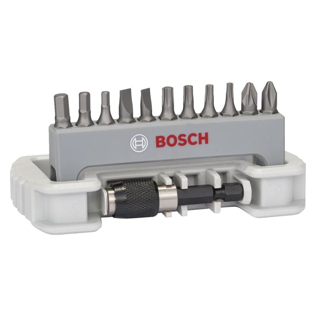 Bosch Zestaw bitów Extra Hard, 11 szt. PH, PZ, T, S, HEX, 25 mm, uchwyt do bitów - 2608522131