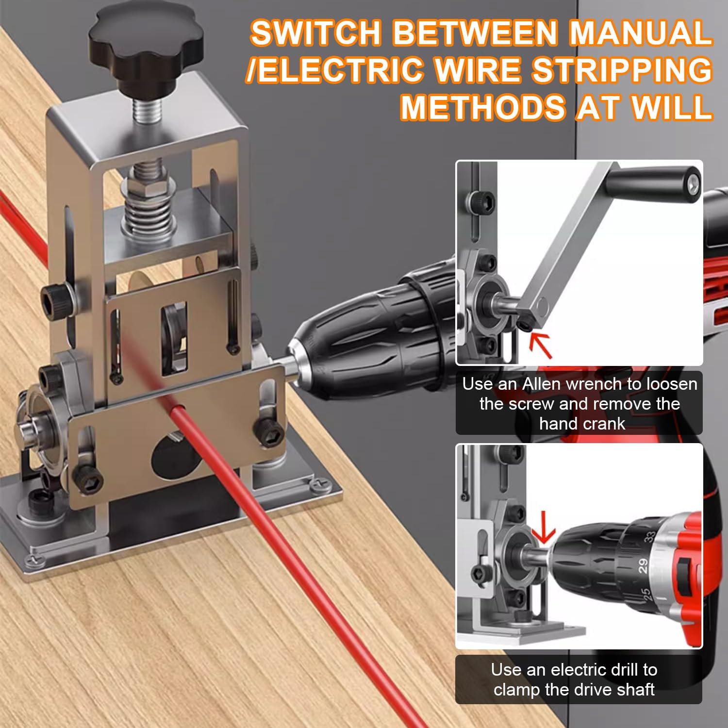 Automatique Avec Denudeur de Cable Electrique 2-25 mm, Machine a Denuder Le Cuivre Entraînée + Lame de Rechange, Outil à Dénuder Les Déchets De Câble - 4