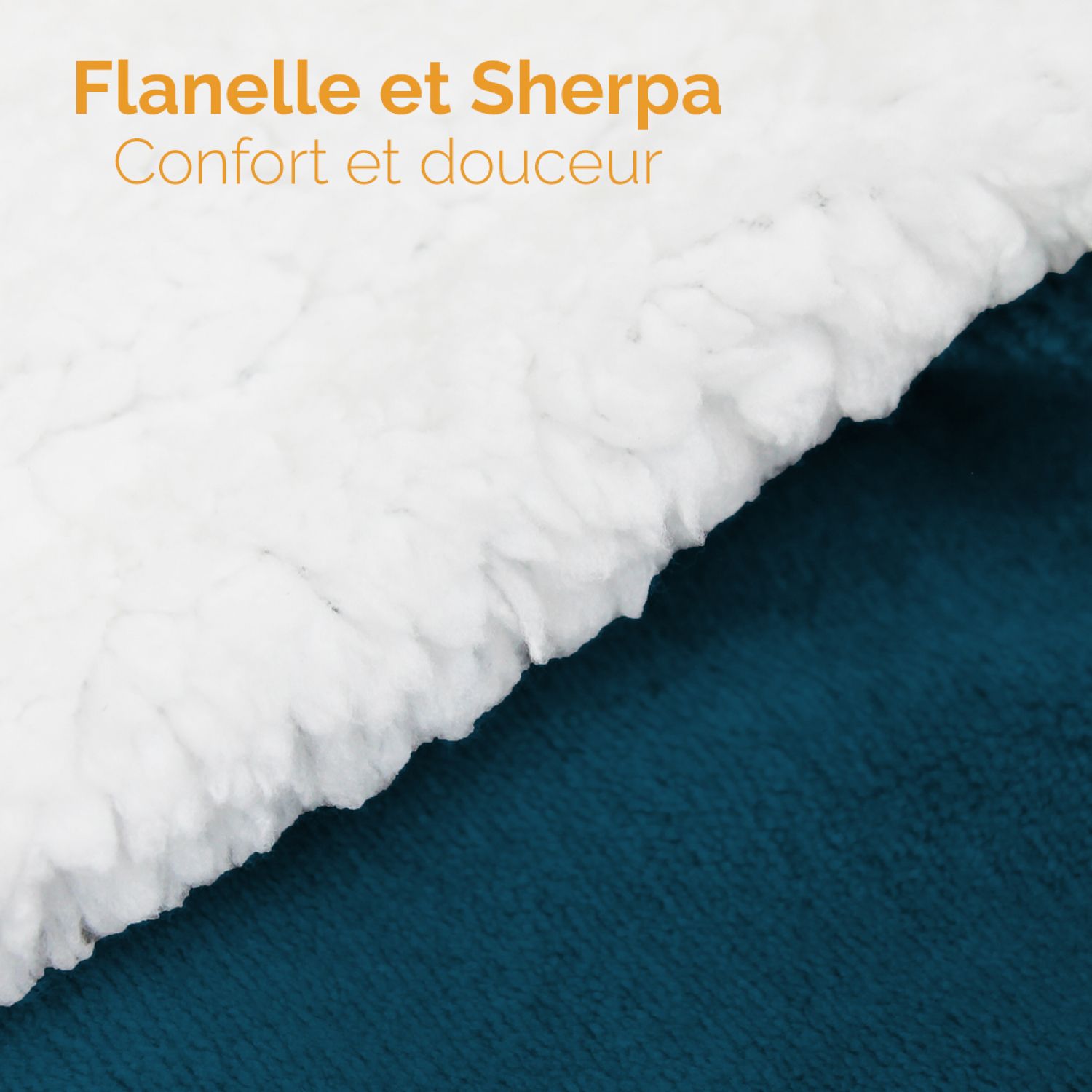 Couverture, plaid polaire 150 x 200 cm en flanelle et sherpa ultra doux - Bleu - Vivezen - 2