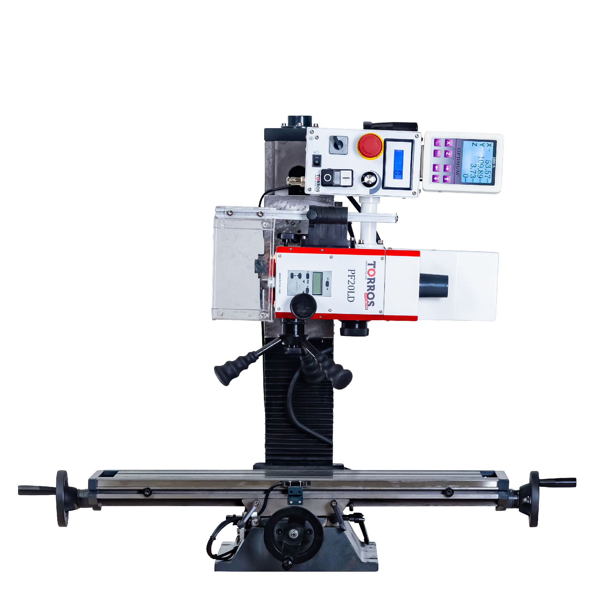 Perceuse-fraiseuse X 480 Y 175 mm Z 280 mm CM2/M10 0,85 kW 230V table longue affichage digital Torros PF20LD VARIO - 4