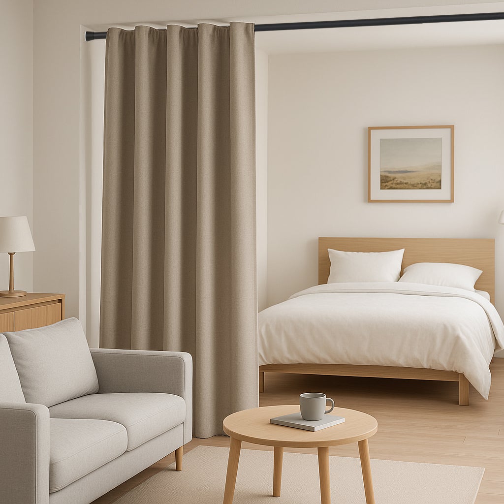 Barra de cortina extensible a presión Ø28 mm – Negra (140-250 cm) - 7