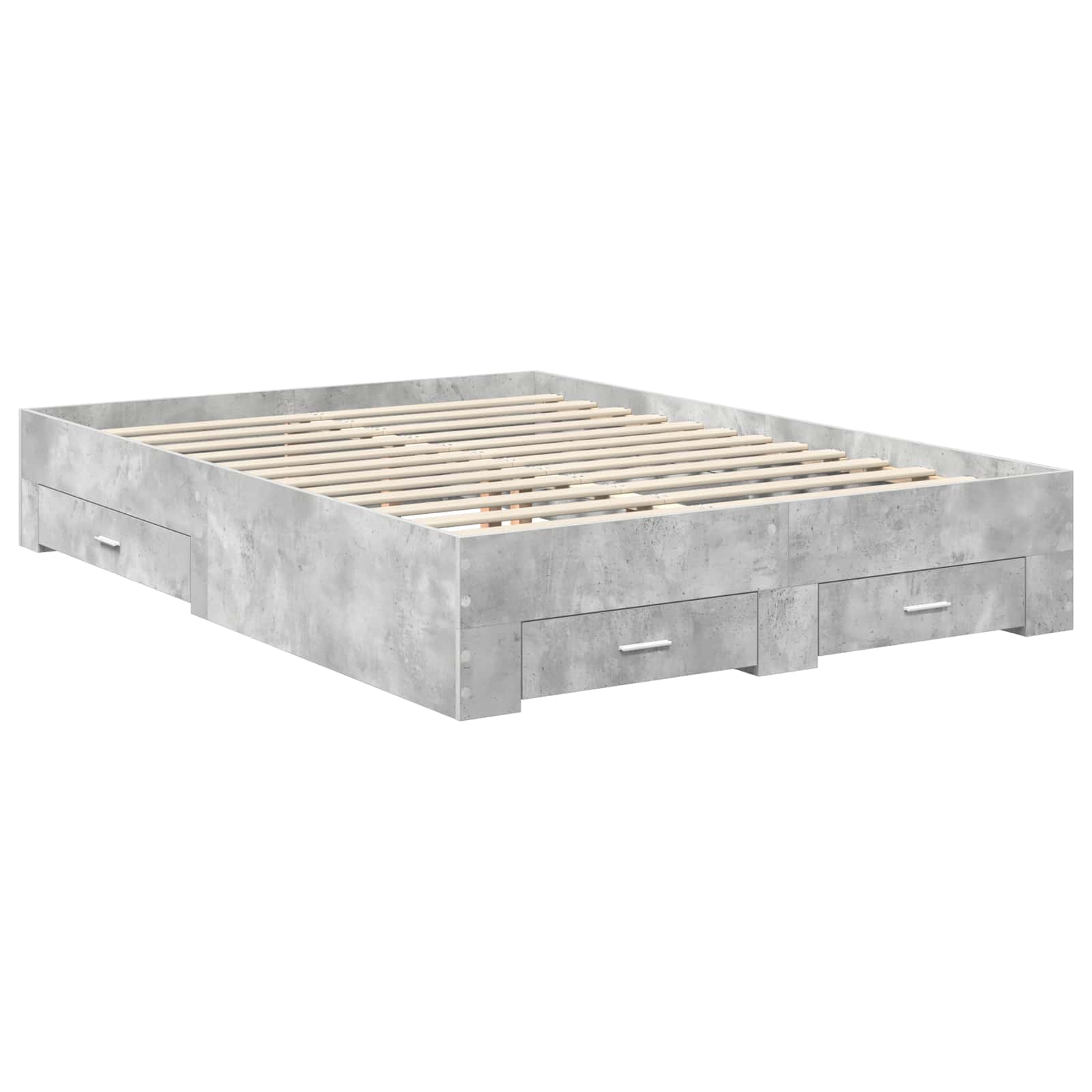 Cadre de lit gris béton 140 x 190 cm en panneau de bois - 6