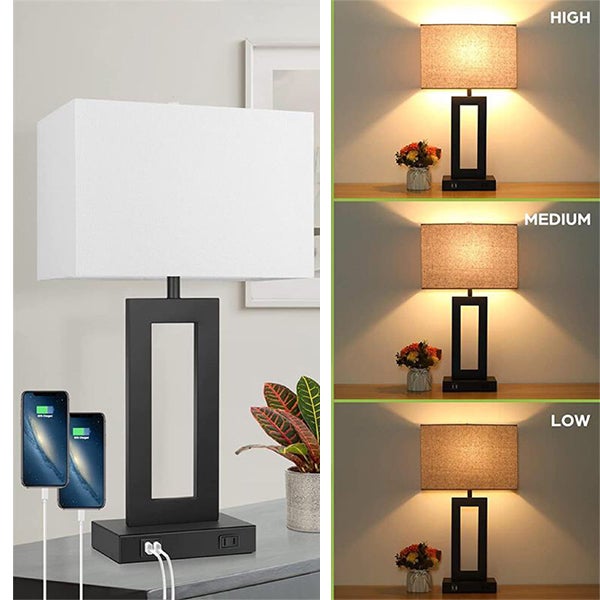 Lampade Da Comodino Touch - Set 2 Lampade USB, Luce Dimmerabile, Moderno