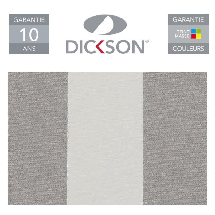 Store de Terrasse Coffre Intégral Solares Motorisé RAL Anthracite 3,6 X 3 Toile Dickson® BLANC-GRIS - 5